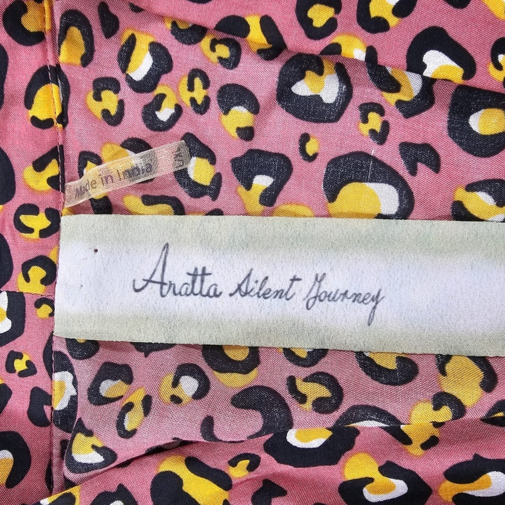 Aratta Silent Journey Kimono Cardigan Womens OS Pink Floral Leopard Mixed Print - Picture 10 of 13